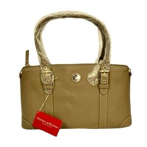 NWT 2024 Authentic Dooney & Bourke Large Taupe Domed Satchel with AlLL Tags